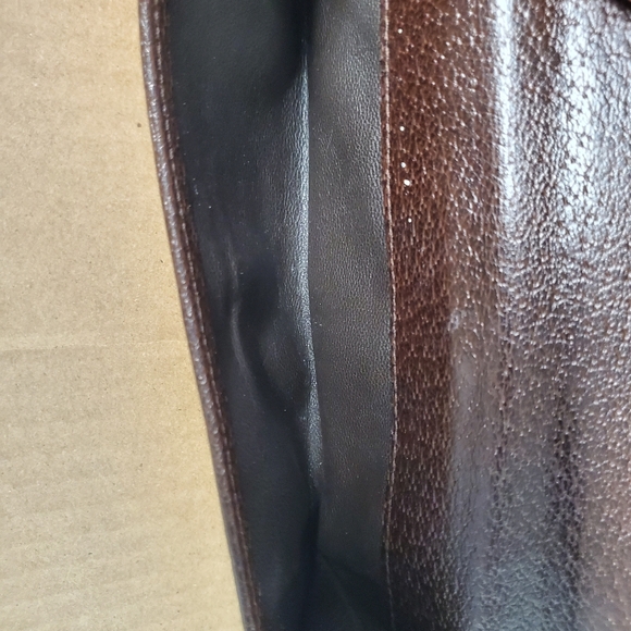 Gucci Monogram GG Long Continental Flap bifold wallet dark brown beige authentic - Picture 7 of 11